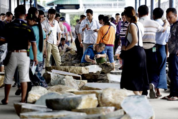 Myanmar's gem sales fell 63% from last year to USD 1.26 billion suppressed by limited supply due to conflicts in Kachin State