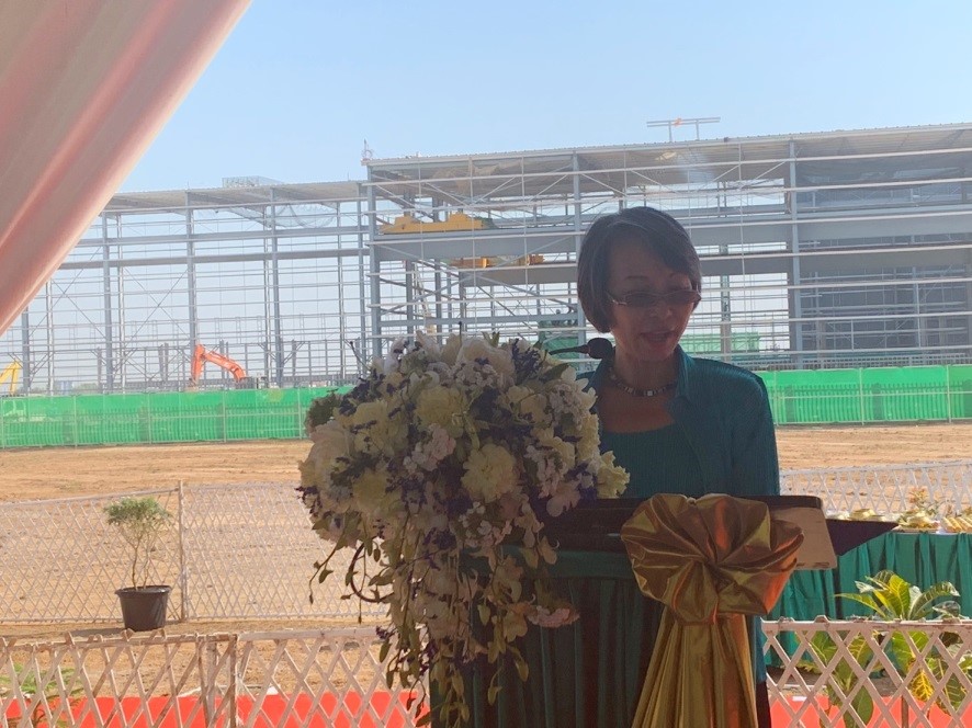 เอกอัครราชทูต ณ กรุงย่างกุ้งร่วมพิธีวางศิลาฤกษ์และยกเสาเอก โครงการก่อสร้างโรงแยกอากาศของบริษัท Yangon Industrial Gas (Thilawa)  ณ เขตเศรษฐกิจพิเศษติละวา