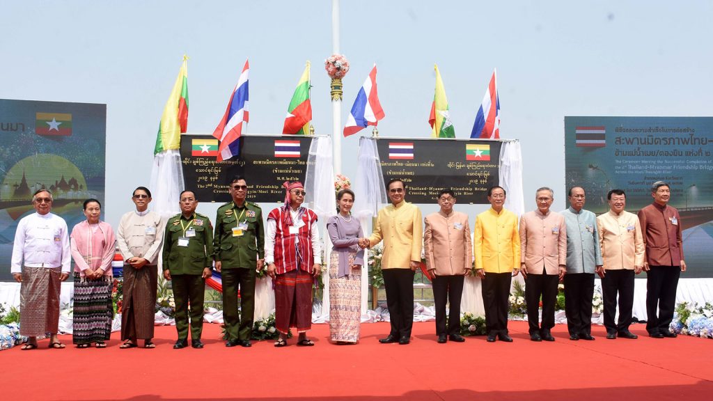 State Counsellor and Thai Prime Minister opened the Myanmar-Thai Friendship Bridge- 2 in Myawady which will become a major link that connects Southeast Asian countries over the Greater Mekong Sub-region economic corridor 