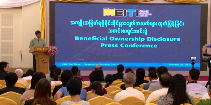 The Beneficial Ownership Disclosure Press Conference held in Yangon to raise awareness the transparency of the mining process and to implement the international standard economic industry in Myanmar 