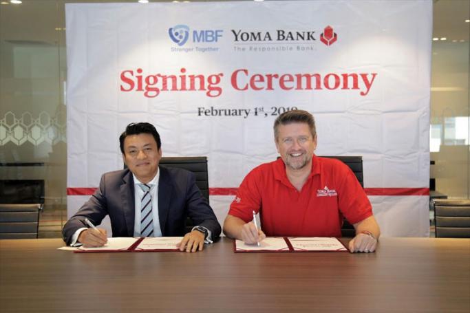 Yoma Bank signed MMK 2.2 billion funding agreement with Mahar Bawga Finance Company Limited (MBF) in order to support MBF’s operations in Myanmar 