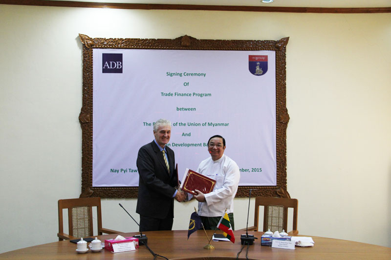 Myanmar Government and the Asian Development Bank (ADB) sign a framework agreement that will allow ADB to expand its Trade Finance Program (TFP) into Myanmar 