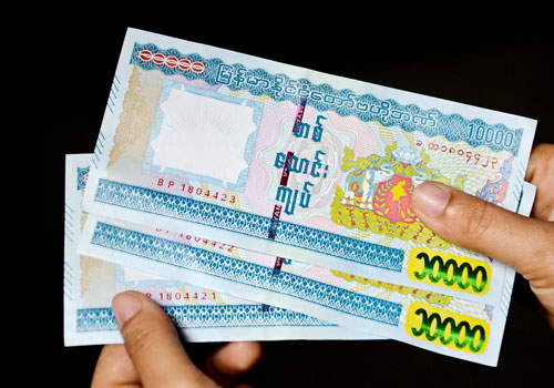 The newly redesigned Kyat 10,000 note entered circulation on 1 July 2015