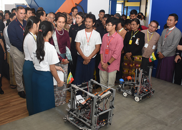 Yangon Innovation Center was officially inaugurated in a grand scale with the aim for the youth to provide with the job opportunities and help to connect with technological companies 