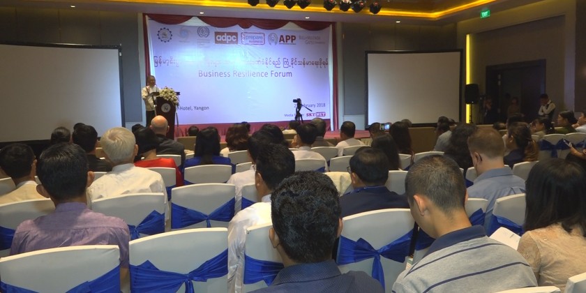 Myanmar Private Disaster Preparedness Network (MPD network) organized the business resilience forum in Yangon to promote knowledge on disaster preparedness and business resilience initiatives 
