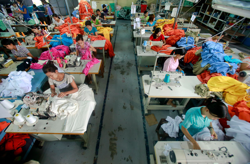 Hundreds of workers in Yangon were sacked and some factories stop providing free transport and overtime payments as the consequence of introduction of a national minimum wage 