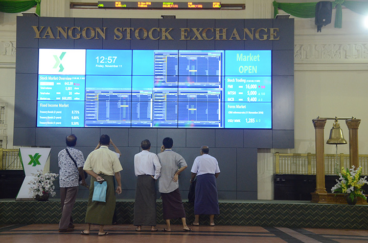 Stock trading on the Yangon Stock Exchange (YSX) reached its lowest value of about 1.2 billion Kyat in April 2017 when compared to monthly stock trading over the past 14 months