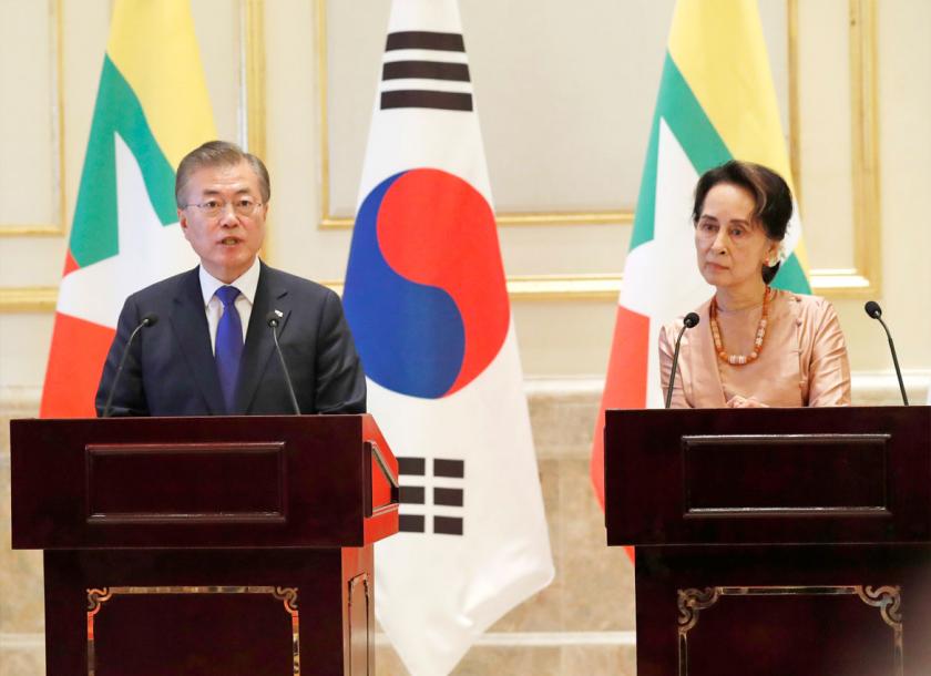 Myanmar and South Korea inked the series of agreements on economic and infrastructure development and investments in Myanmar   
